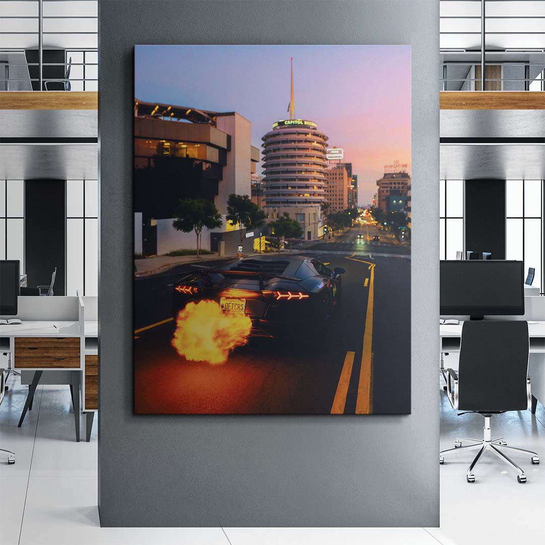 Fire Lane Aventador canvas art