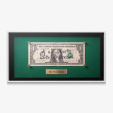 First Dollar canvas in a white floating frame