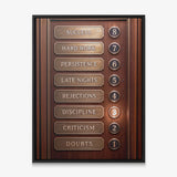 Floors To Success canvas in a black floating frame