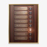 Floors To Success canvas in a gold floating frame