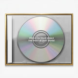 Focus On Your Goals iridescent CD canvas in a gold floating frame
