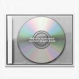 Focus On Your Goals iridescent CD canvas in a white floating frame