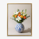 Football Vase canvas with gold frame
