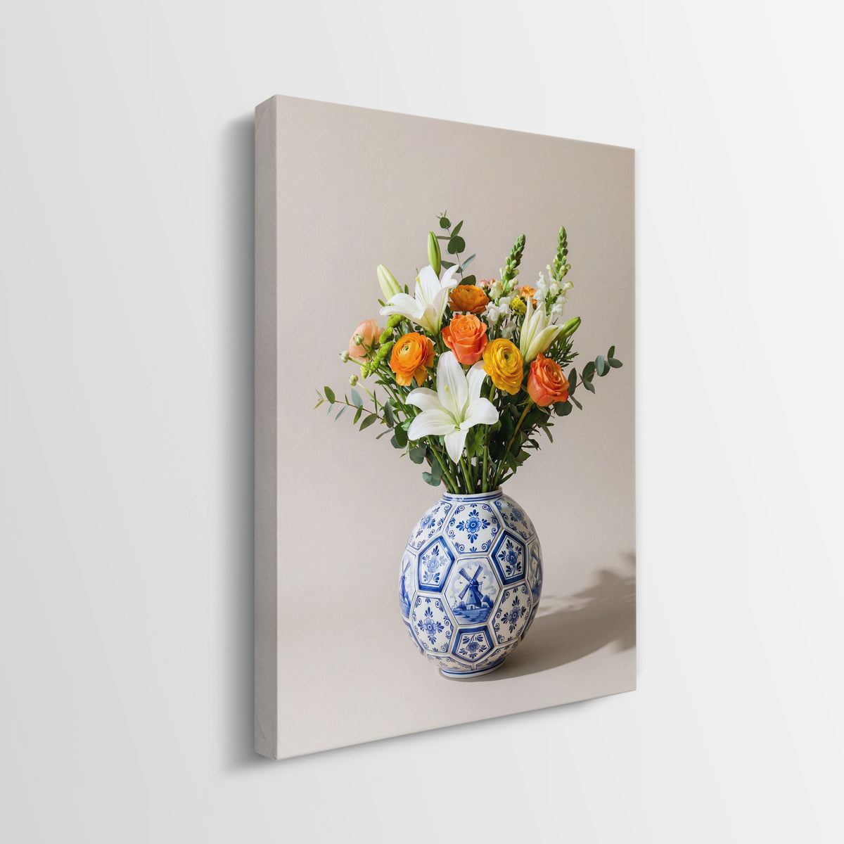 Football Vase canvas gallery-wrapped side edge