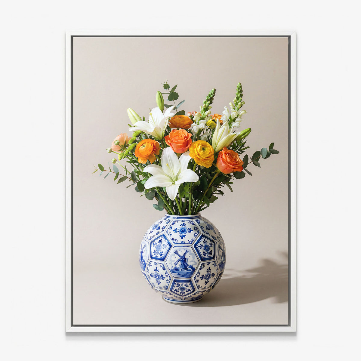 Football Vase canvas with white frame