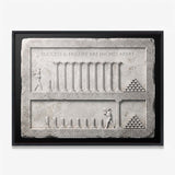 Inches Apart Slab Stoic quote wall art in a black floating frame on a white wall