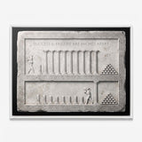Inches Apart Slab Stoic quote wall art in a white floating frame on a white wall
