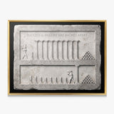 Inches Apart Slab Stoic quote wall art in a gold floating frame on a white wall