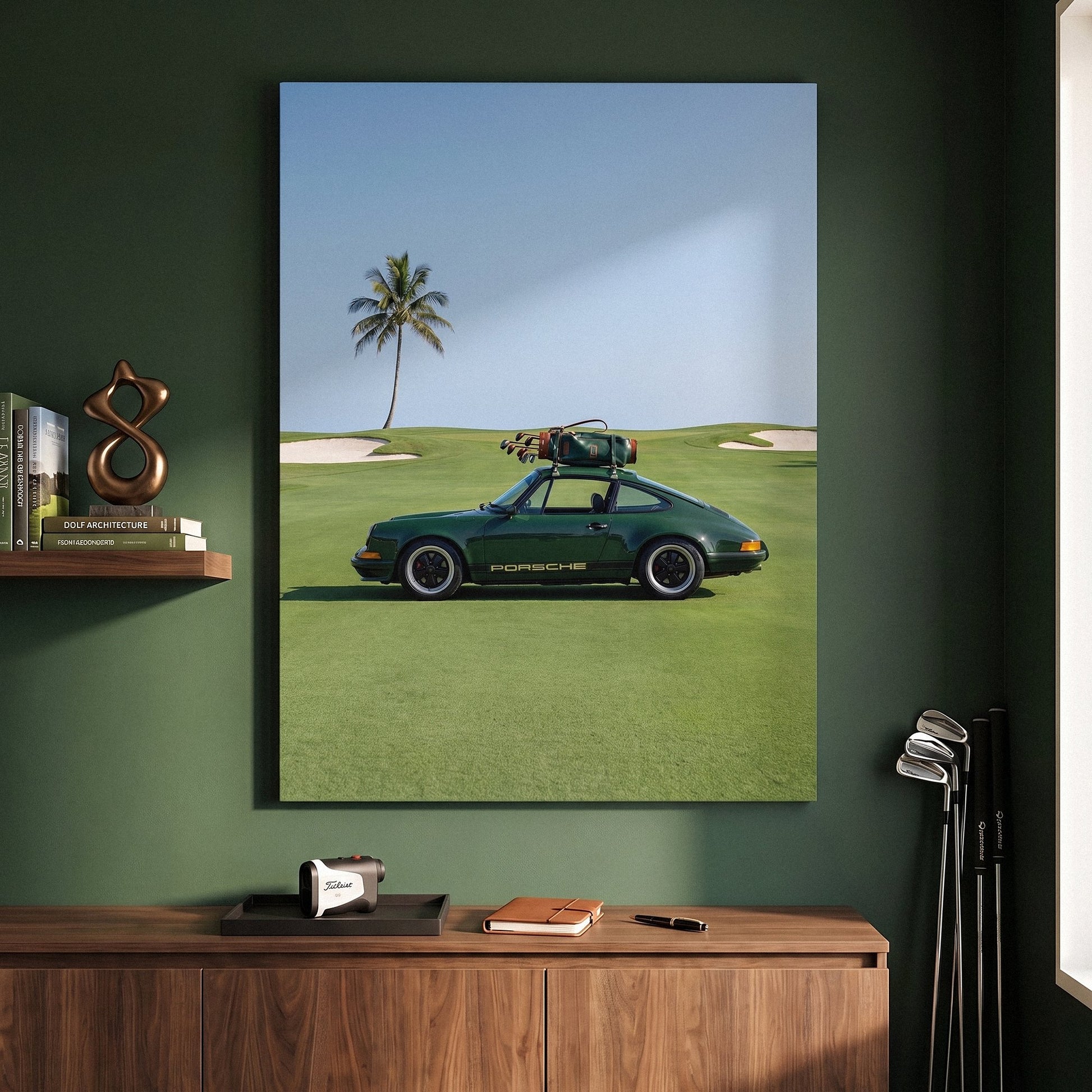 German Golf Cart wall art canvas in a modern room