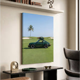 German Golf Cart canvas at an angle on a wall