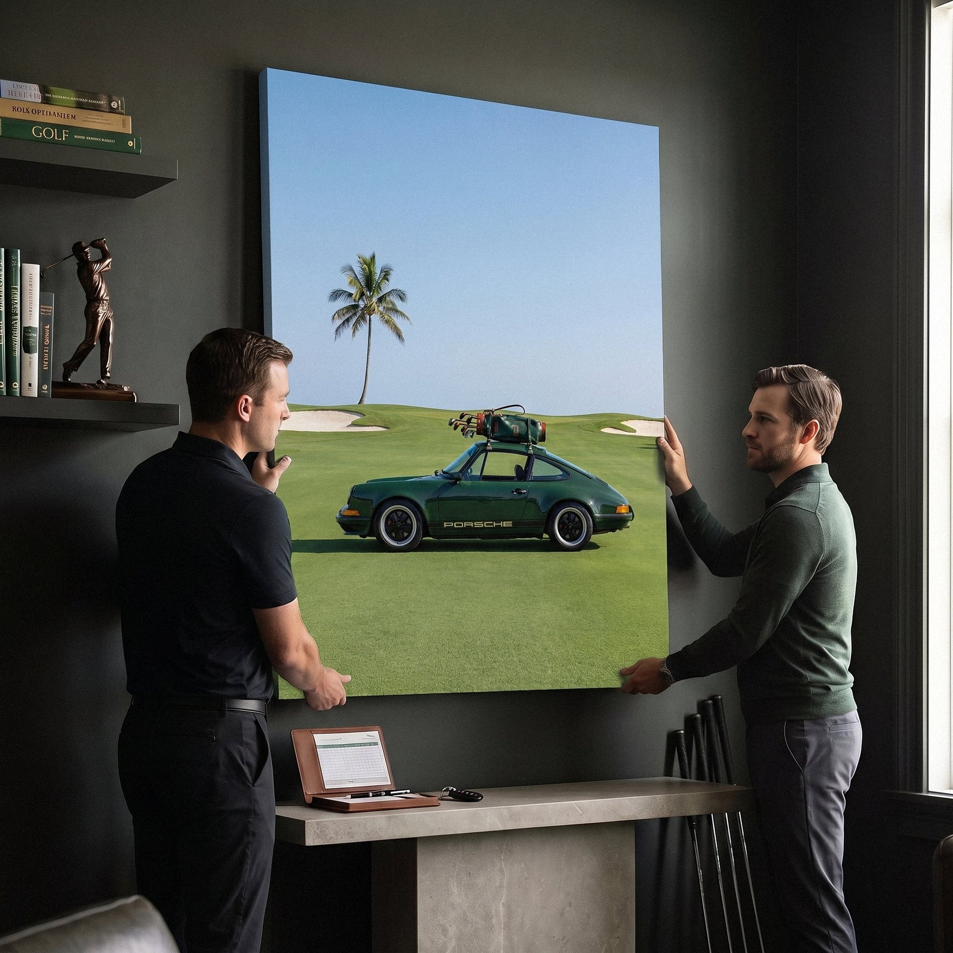 German Golf Cart canvas viewed by a couple