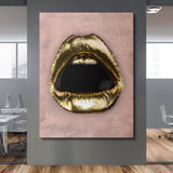 Gold Lips canvas wall art