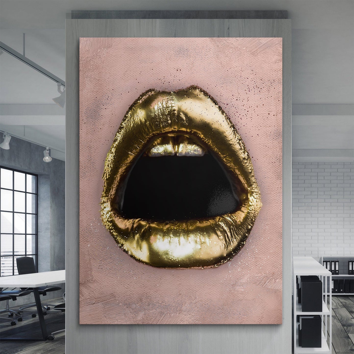 Gold Lips canvas art