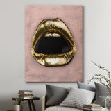 Gold Lips canvas wall art