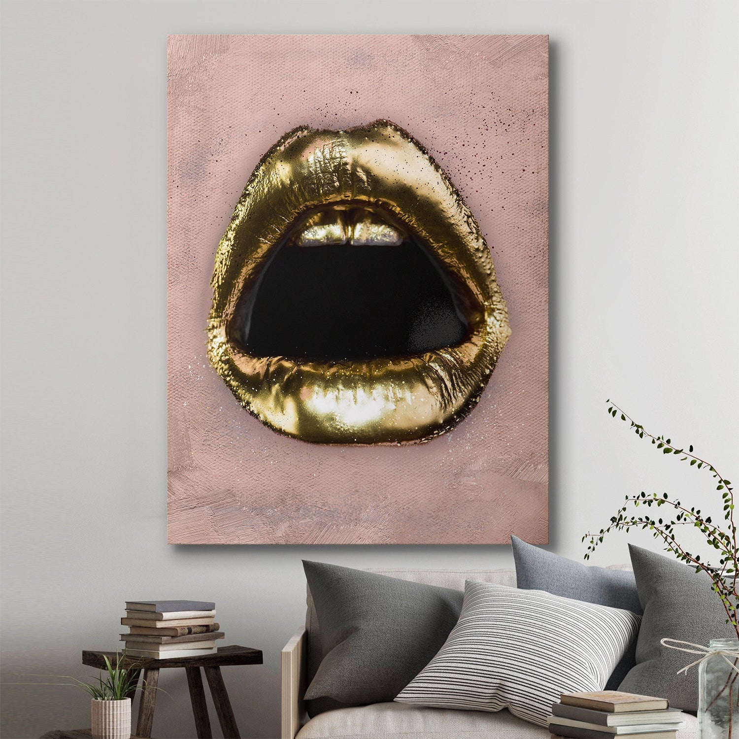 Gold Lips canvas art