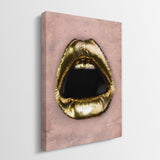 Gold Lips canvas wall art