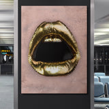 Gold Lips canvas wall art