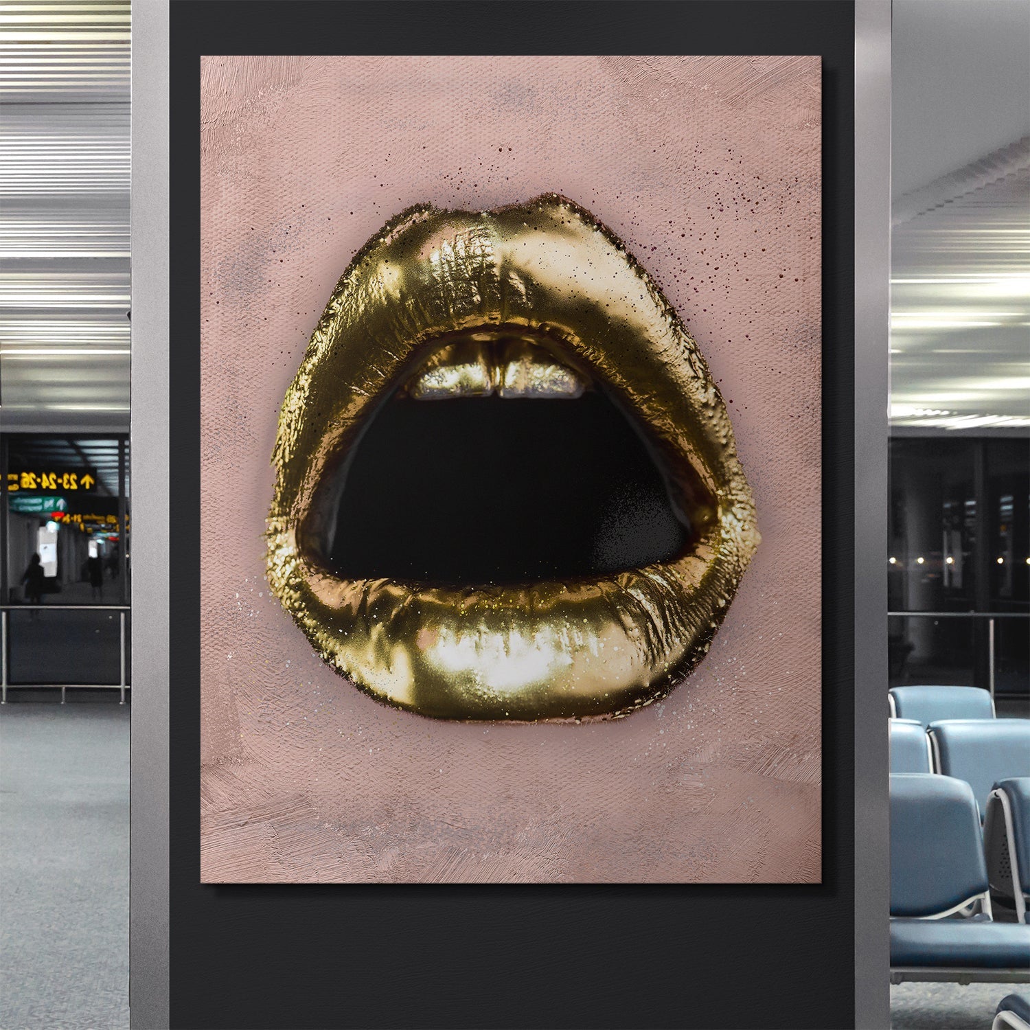 Gold Lips canvas wall art