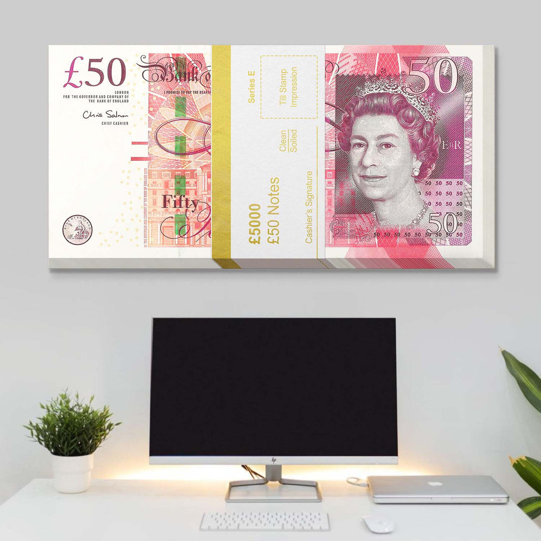 Gold Stack (Pound Edition) canvas wall art