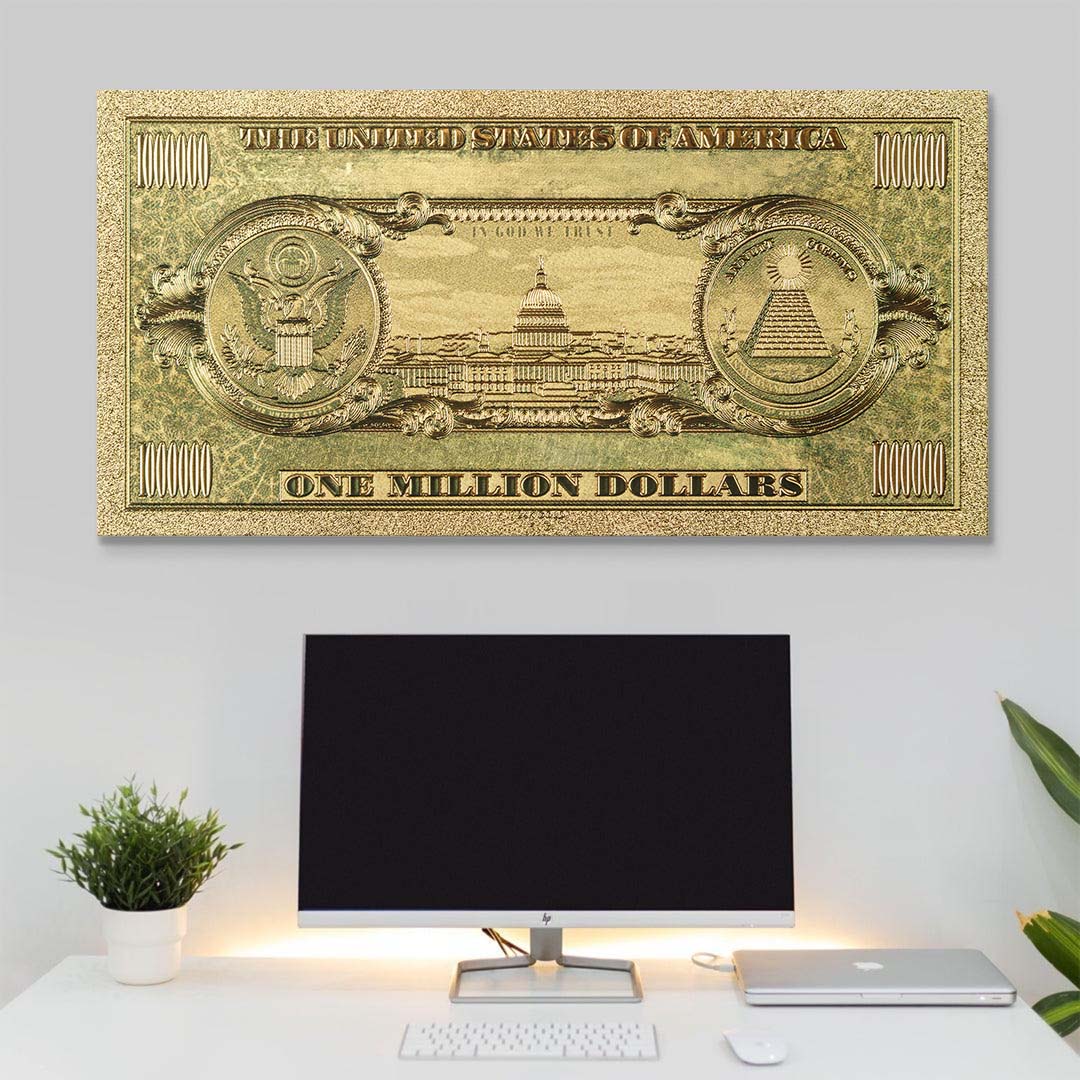 Golden Million Dollars canvas wall art