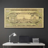 Golden Million Dollars canvas wall art