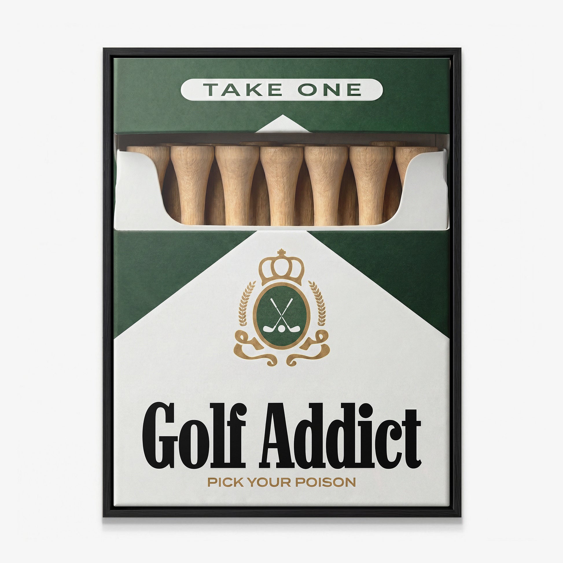 Golf Addict canvas black frame