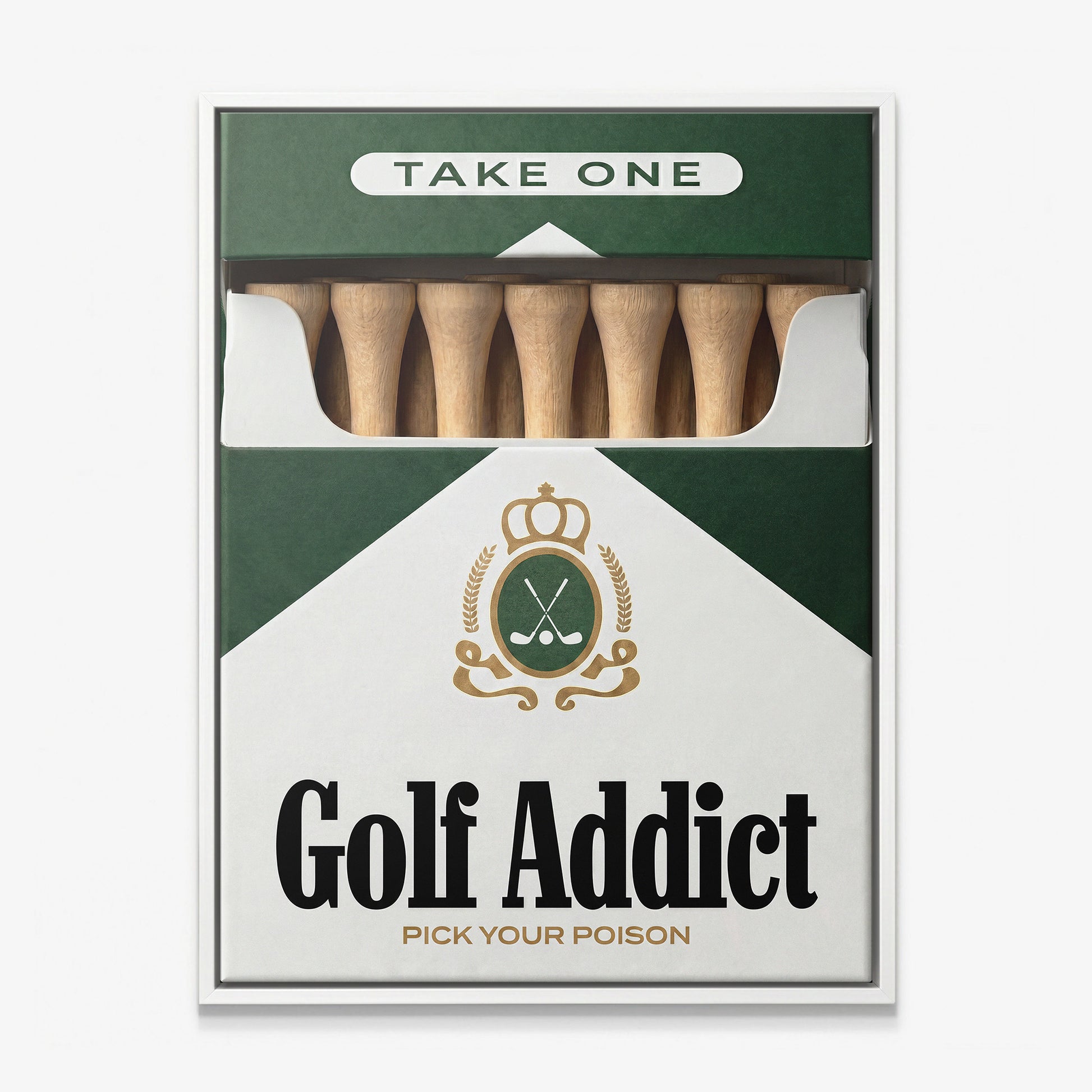Golf Addict canvas white frame