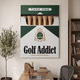 Golf Addict wall art canvas in a modern room