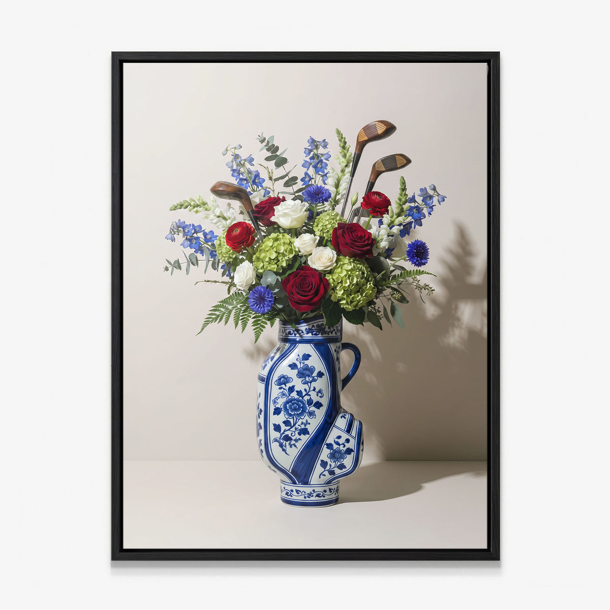 Golf Vase canvas with black frame
