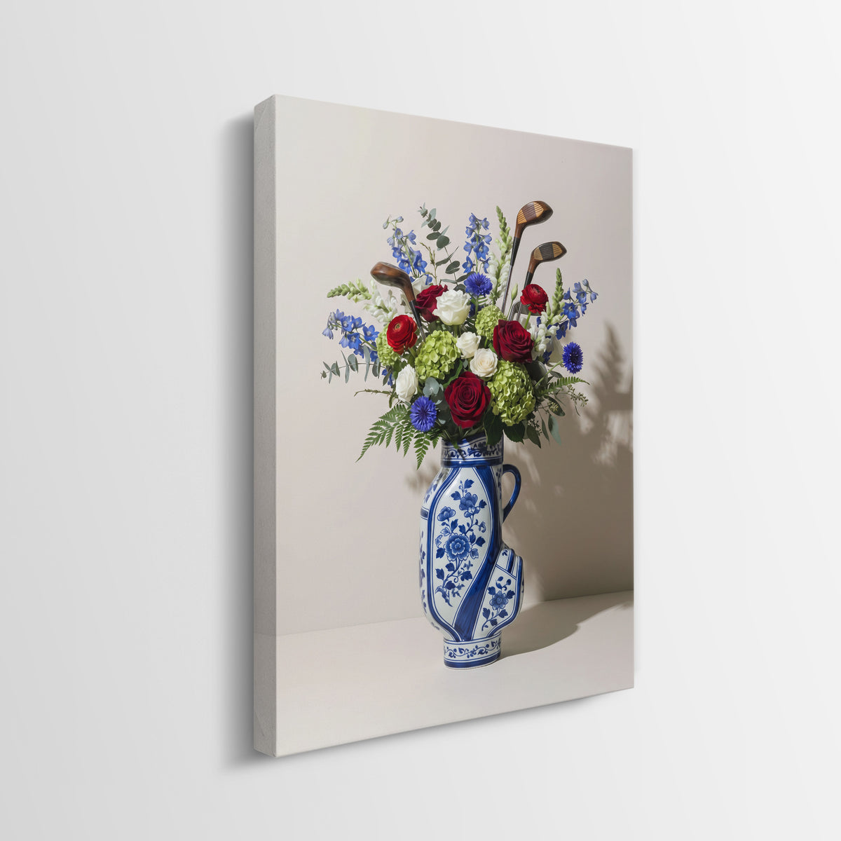Golf Vase canvas gallery-wrapped side edge