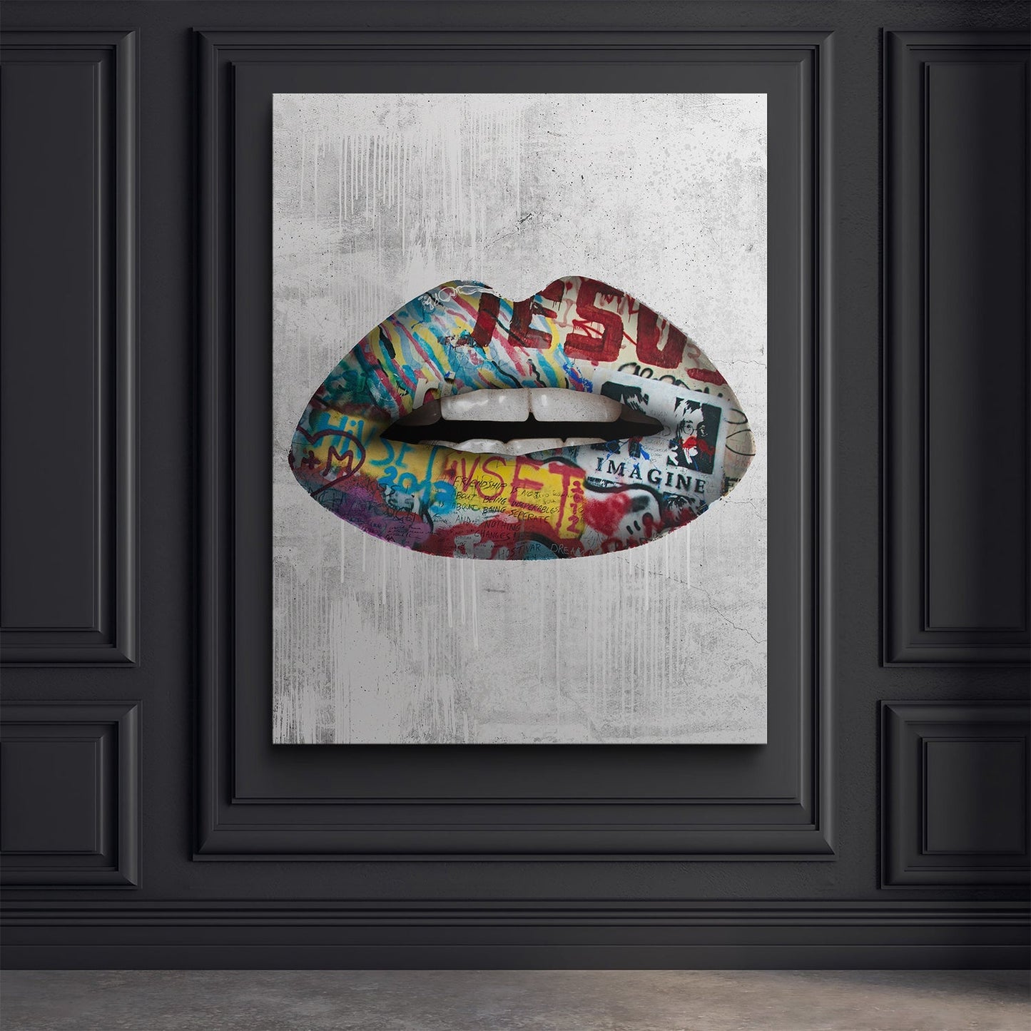 Graffiti Lips canvas art