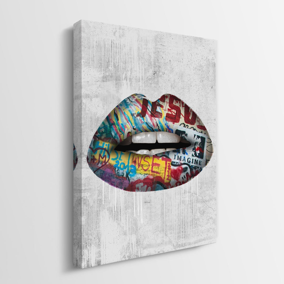 Graffiti Lips canvas art