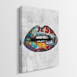 Graffiti Lips canvas wall art