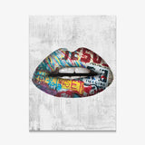 Graffiti Lips canvas wall art