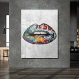 Graffiti Lips canvas wall art