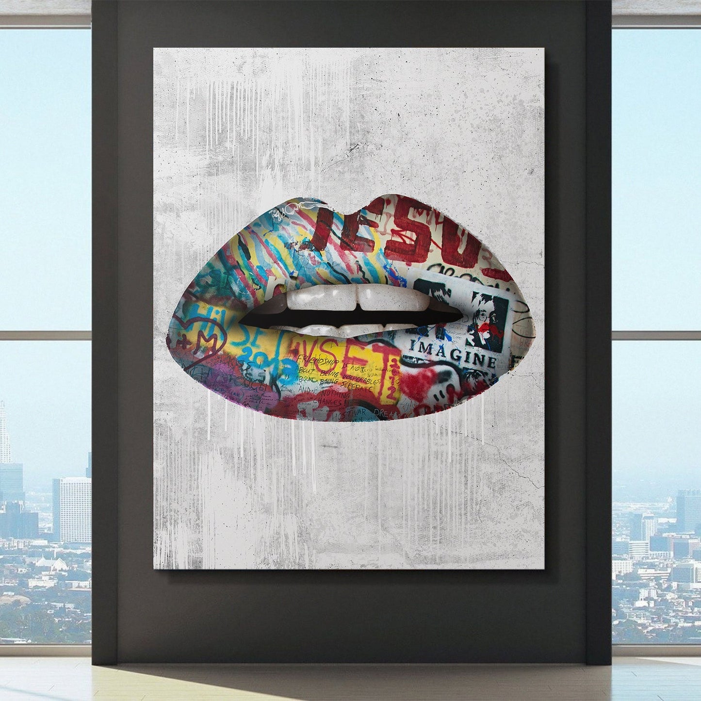 Graffiti Lips canvas art