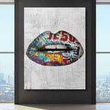 Graffiti Lips canvas wall art