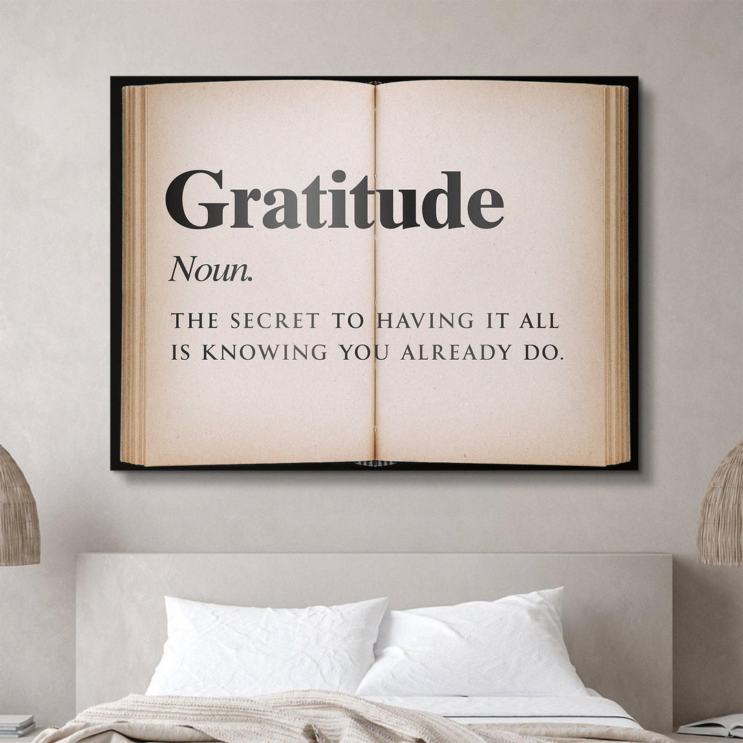 Gratitude - Open Book canvas art