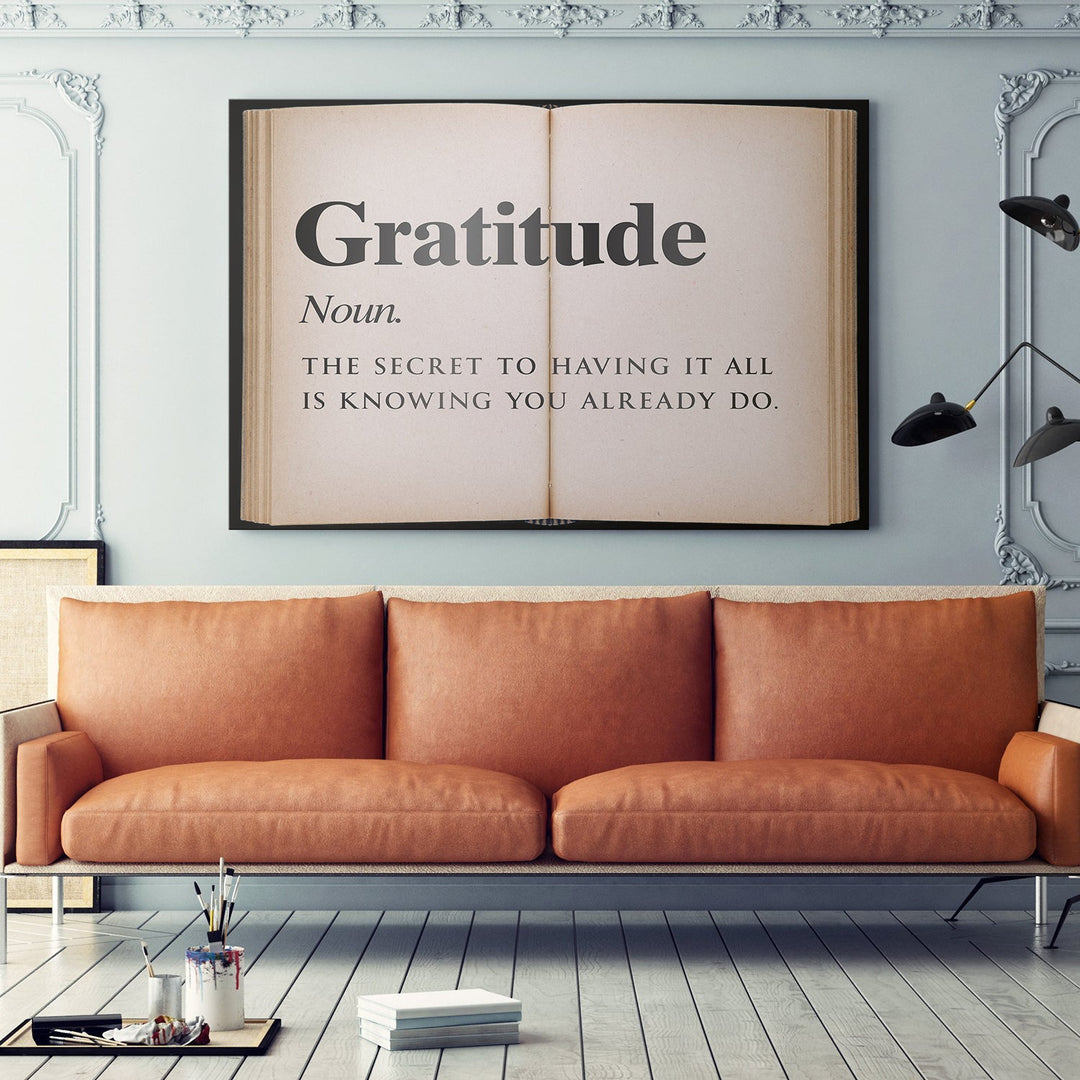 Gratitude - Open Book canvas art