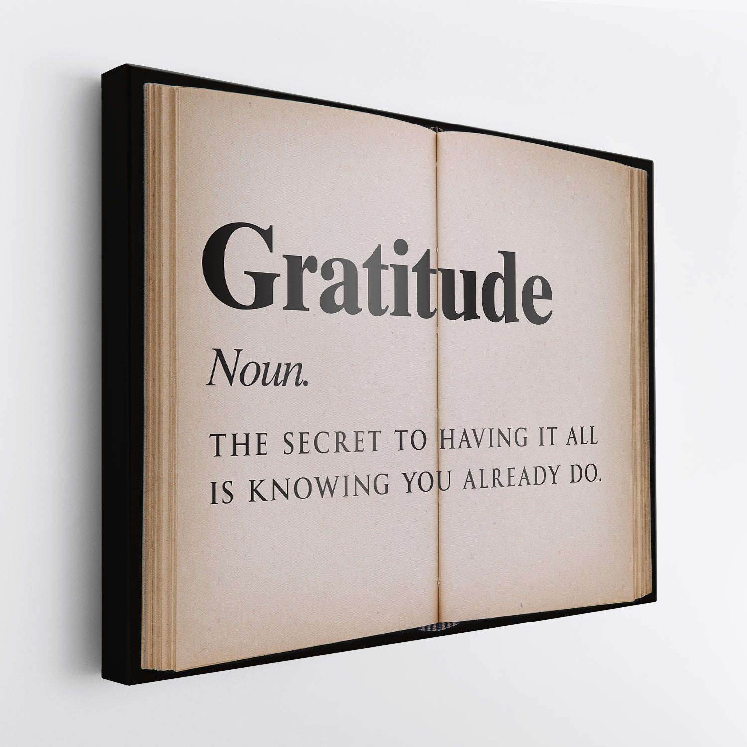 Gratitude - Open Book canvas art