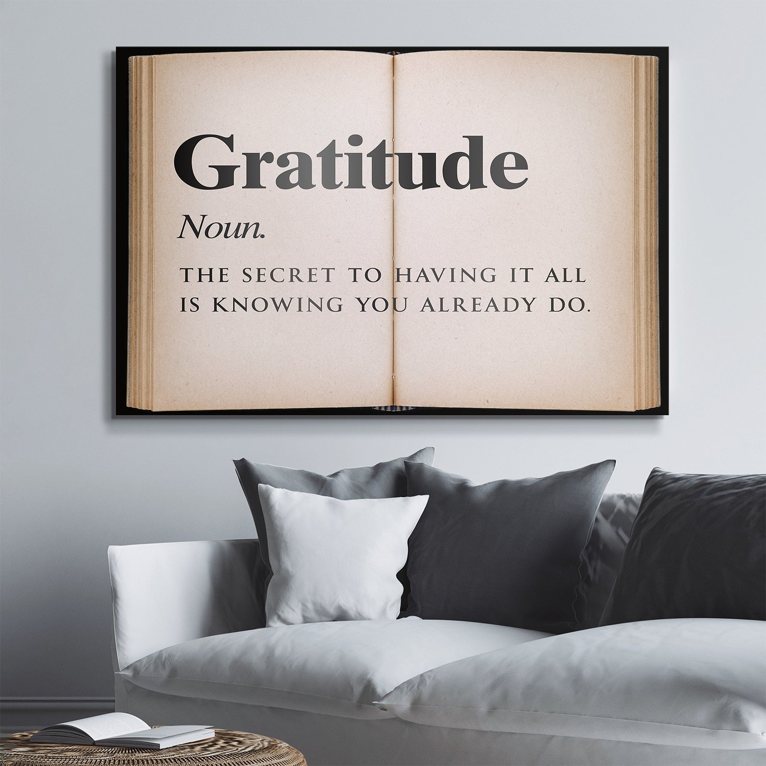 Gratitude - Open Book canvas art