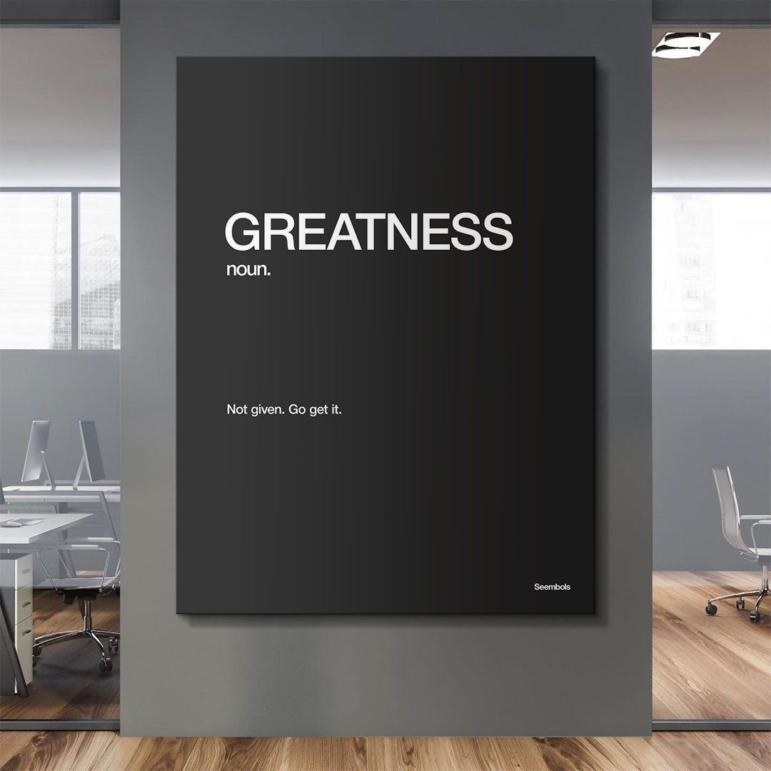 Greatness Definition canvas wall art