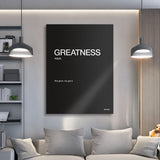 Greatness Definition canvas wall art