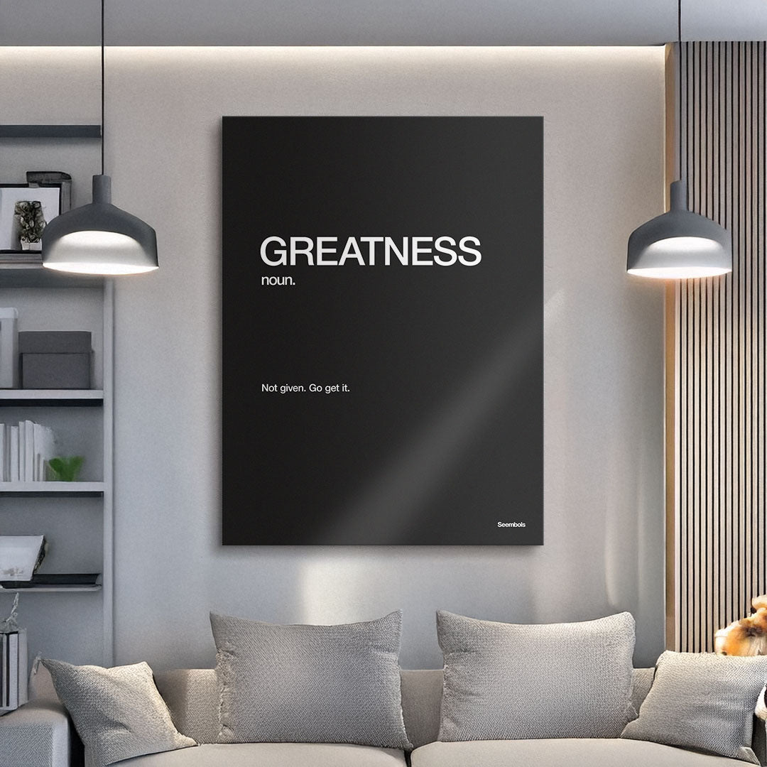 Greatness Definition canvas wall art
