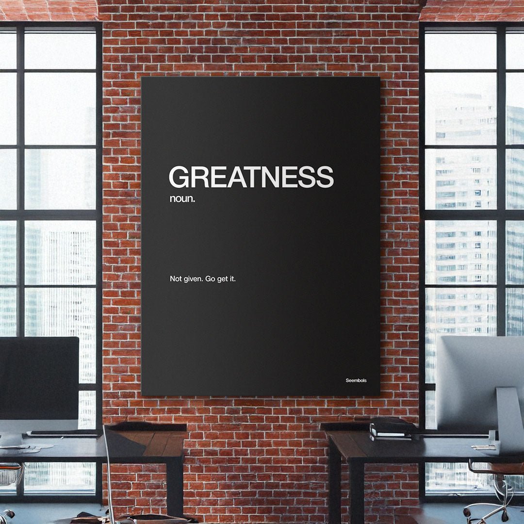 Greatness Definition canvas wall art