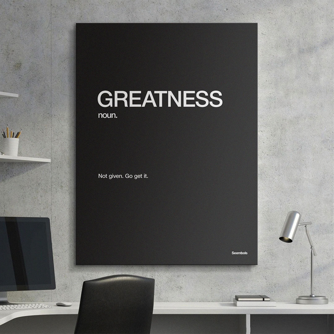 Greatness Definition canvas wall art