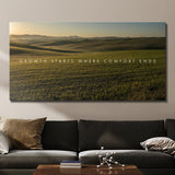 Growth Starts Where Comfort Ends canvas wall art