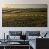 Growth Starts Where Comfort Ends canvas wall art