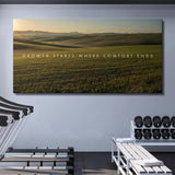 Growth Starts Where Comfort Ends canvas wall art