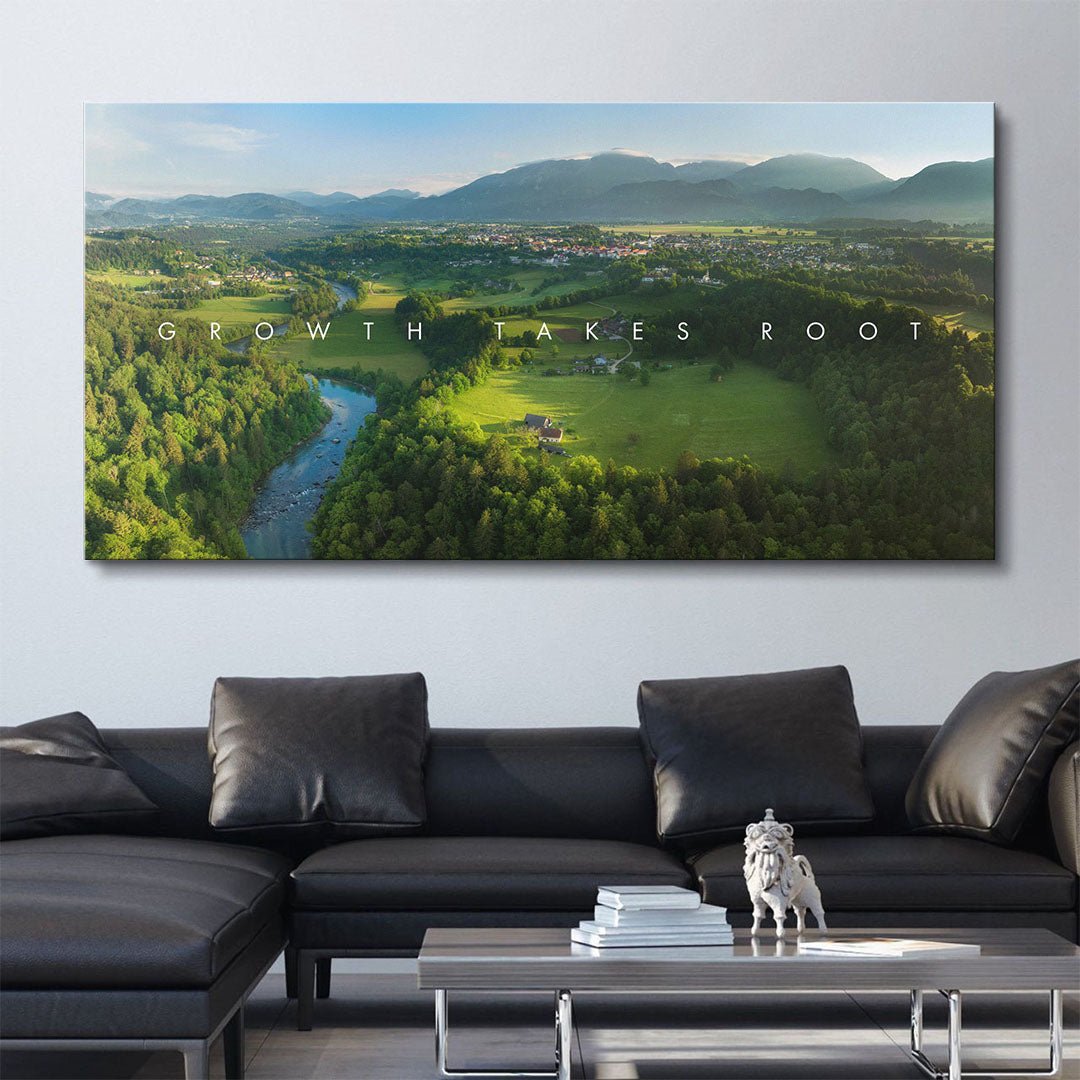 Growth Takes Root motivational canvas wall art